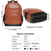 Trendy  Synthetic Leather School/College and Travel Laptop Backpack for Unisex (Tan)-thumb2