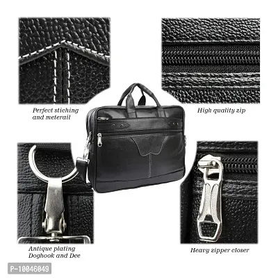 Trendy Men Black Synthetic Leather Briefcase Best Laptop Messenger Bag Satchel for Men-thumb5