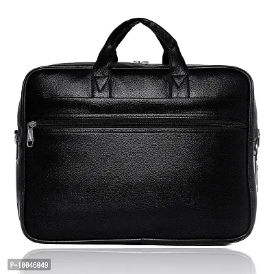 Trendy Men Black Synthetic Leather Briefcase Best Laptop Messenger Bag Satchel for Men-thumb2