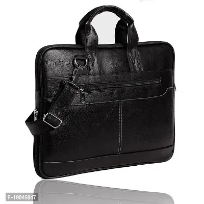 Trendy Men Black Synthetic Leather Briefcase Best Laptop Messenger Bag Satchel for Men-thumb2