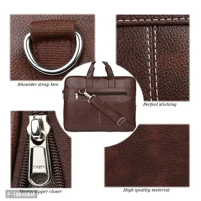Trendy Men Brown Synthetic Leather Briefcase Best Laptop Messenger Bag Satchel for Men-thumb5