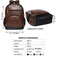 Trendy  Pu Leather School/College and Travel Laptop Backpack for Unisex (Brown)-thumb3