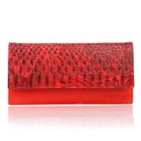 Bagneeds Synthetic Leather Wallet Money/Card Holder for Women (Red)-thumb1