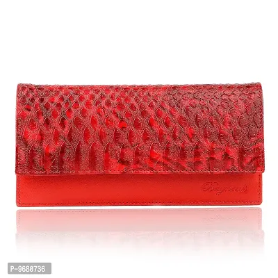 Bagneeds Synthetic Leather Wallet Money/Card Holder for Women (Red)-thumb2