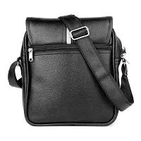 Bagneeds Men's Pu Synthetic Leather Sling Bag Cross-body Bag (Black)-thumb4