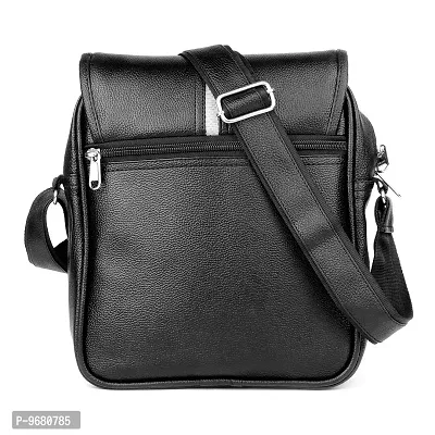 Bagneeds Men's Pu Synthetic Leather Sling Bag Cross-body Bag (Black)-thumb5