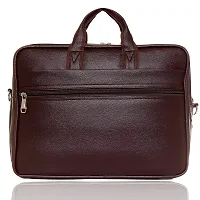 Trendy Men Brown Synthetic Leather Laptop Messenger Bag Satchel for Men-thumb1