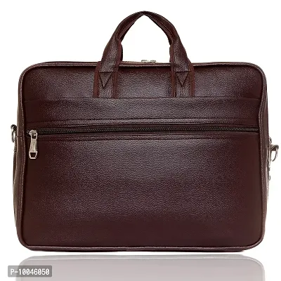 Trendy Men Brown Synthetic Leather Laptop Messenger Bag Satchel for Men-thumb2