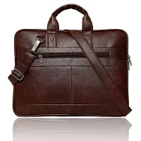 Trendy Men Brown Synthetic Leather Briefcase Best Laptop Messenger Bag Satchel for Men-thumb3
