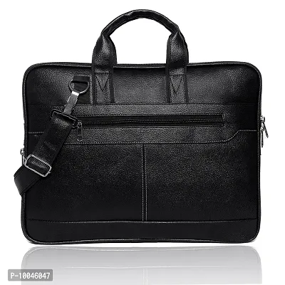 Trendy Men Black Synthetic Leather Briefcase Best Laptop Messenger Bag Satchel for Men-thumb0