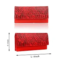 Bagneeds Synthetic Leather Wallet Money/Card Holder for Women (Red)-thumb2