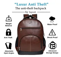 Trendy  Pu Leather School/College and Travel Laptop Backpack for Unisex (Brown)-thumb1