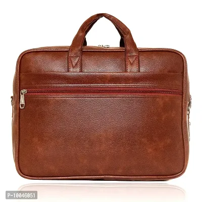 Trendy Men Tan Synthetic Leather Briefcase Best Laptop Messenger Bag Satchel for Men-thumb3