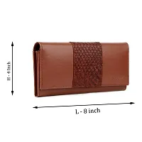 Bagneeds Crok with Pu Leather Wallet Money/Card Holder for Women (Brown)-thumb1