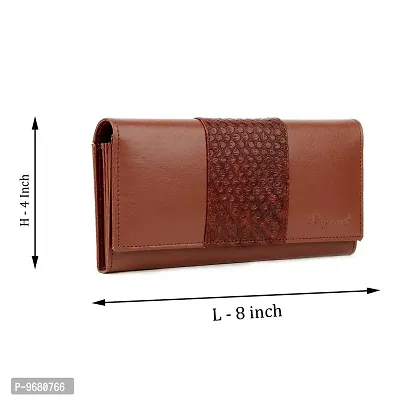 Bagneeds Crok with Pu Leather Wallet Money/Card Holder for Women (Brown)-thumb2