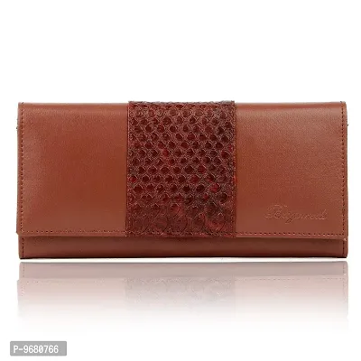 Bagneeds Crok with Pu Leather Wallet Money/Card Holder for Women (Brown)-thumb5
