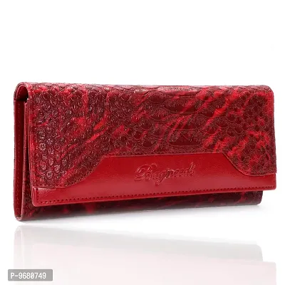 Bagneeds Crok with Pu Leather Fabric Clutch Cash/Card Holder for Women/Girls (Red)