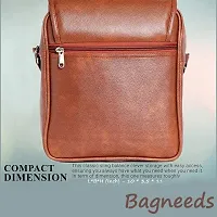 Bagneeds Unisex Synthetic Leather Sling& Cross-Body Bag For Multi-Purpose Use (Tan)-thumb1