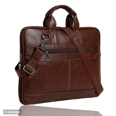 Trendy Men Brown Synthetic Leather Briefcase Best Laptop Messenger Bag Satchel for Men-thumb0