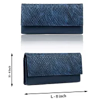 Bagneeds Synthetic Leather Wallet Money/Card Holder for Women (Blue)-thumb2