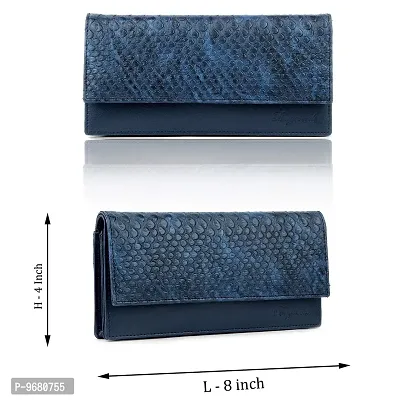 Bagneeds Synthetic Leather Wallet Money/Card Holder for Women (Blue)-thumb3
