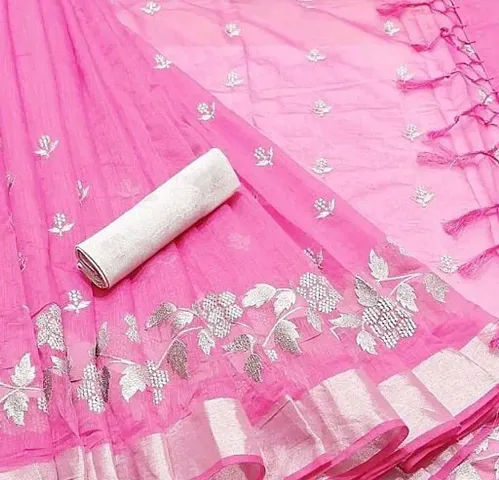 Hot Selling Chanderi Cotton Saree with Blouse piece 