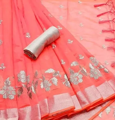 Chanderi Embroidered Saree