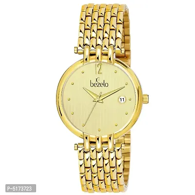 Bezelo Analogue Golden Dial Men's Watch-thumb0