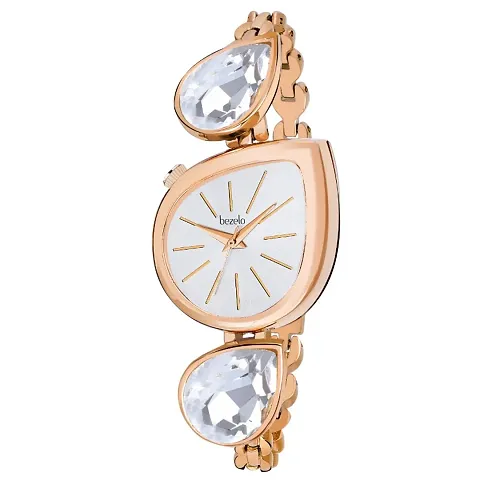 BEZELO Analog Women's Watch (Silver Dial and stylish belt,stylish diamond)