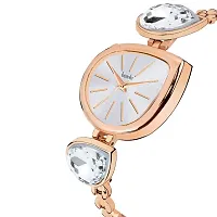 BEZELO Analog Women's Watch (Silver Dial and stylish rose gold belt,stylish diamond)-thumb1