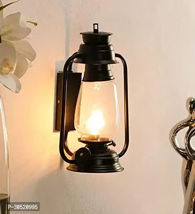 Metal and Glass Wall Light Wall Lamp Lighting to Decor Standard Size Black and Clear