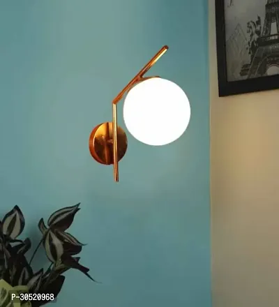 Stick with Moon Globe Style Metal and Glass Wall Light and Wall Lamp Lighting for restaurant Bedroom Living Room and Home Decor Golden  Milky-thumb0