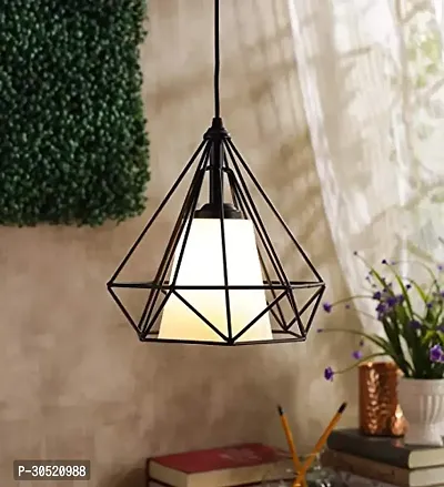 Metal and PVC Hanging Light Pendant Light for Ceiling to Decor Standard Size Black and White-thumb0