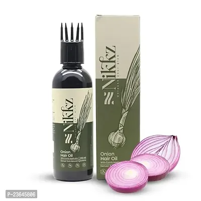 Nikkz Onion Hair Oil for Hair Growth and Hair Fall Control - 100ml | Nourish, Strengthen, and Revitalize Your Hair