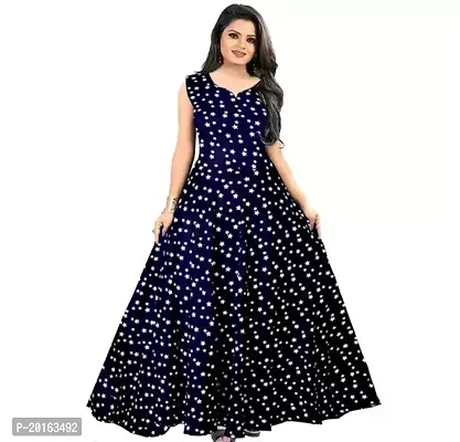 Stylish Nylon Printed A-Line Dress For Women-thumb0