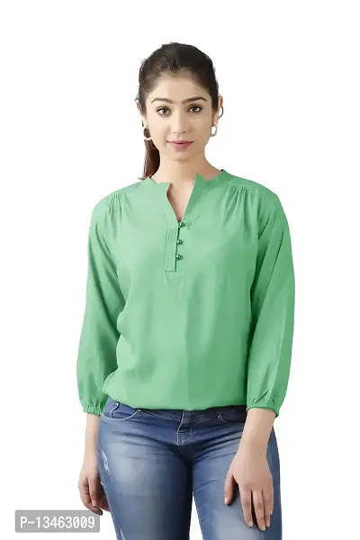 RJ Fashion Women's Latest Rayon Plain Solid Tops for Women and Girl(ASD-01-Light Green-L)