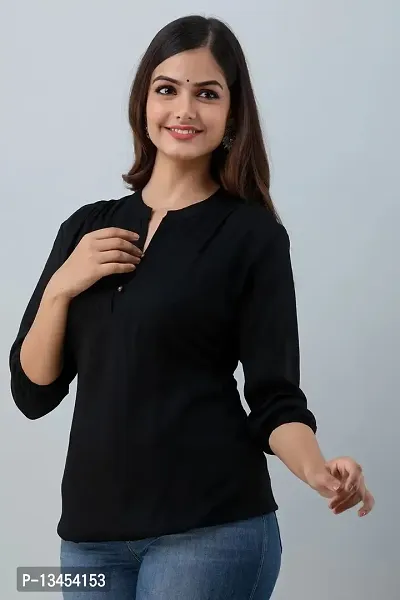 RJ Fashion Women's Rayon Plain Solid Top 3/4 Sleeves(RJ Fashion- Shirt-002)-thumb3