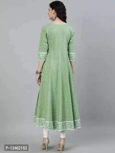 RJ Fashion Women's Printed Rayon Anarkali Kurti Long Length Kurta Festive Collection(Kurti_15-Light Green-l)-thumb4