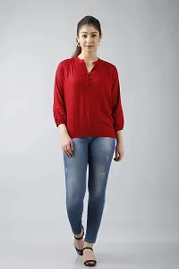 RJ Fashion Women's Rayon Plain Solid Top 3/4 Sleeves(RJ Fashion- Shirt-001)-thumb3