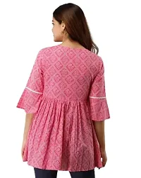 RJ Fashion Women Designer Rayon Dress - Pink Color(TP-009)-thumb1