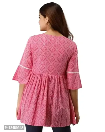 RJ Fashion Women Designer Rayon Dress - Pink Color(TP-009)-thumb2