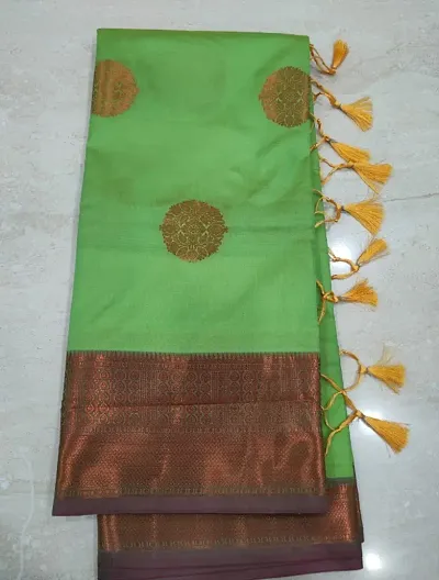 Hot Selling Silk Blend Saree with Blouse piece 