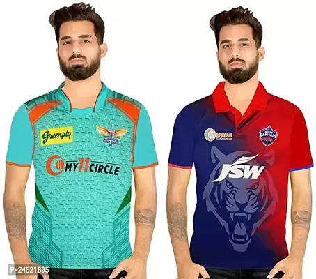 Reliable Polyester Printed Sports Jerseys Tees For Men Pack Of 2-thumb0