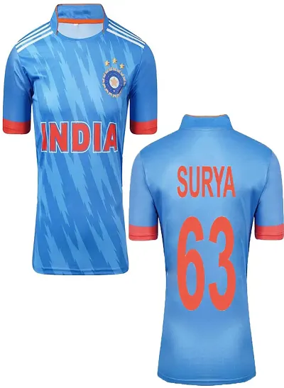 IND Cricket Team Jersey Tshirt 2023-24 -Rohit 45-Dhoni7,Virat 18,Surya 63,Hardik 33,Rishabh 17,KL Rahul 1