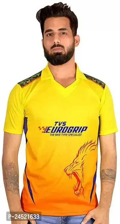 Reliable Multicoloured Polyester Printed Sports Jerseys Polos For Men-thumb0