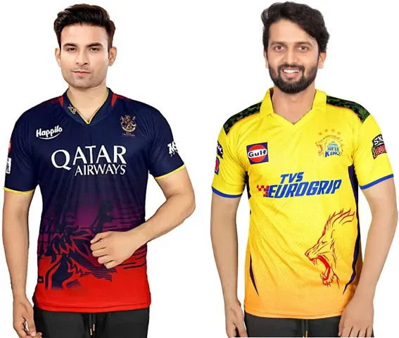 Reliable Polyester Printed Sports Jersey Tees For Men Pack Of 2