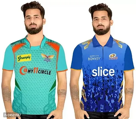 Reliable Polyester Printed Sports Jerseys Tees For Men Pack Of 2-thumb0