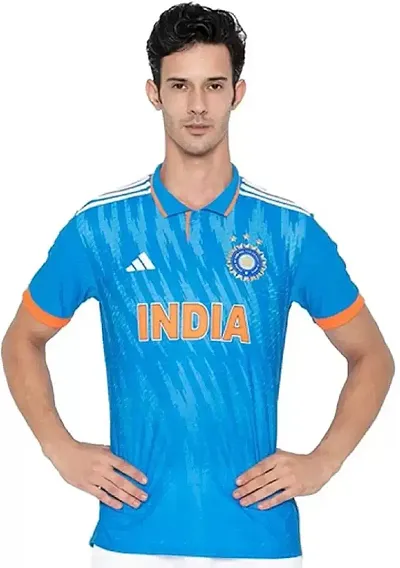 Reliable Multicoloured Polyester Printed India Jersey Polo For Men