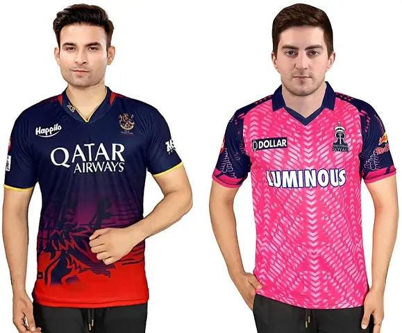 Reliable Polyester Printed IPL Jersey Tees For Men Pack Of 2