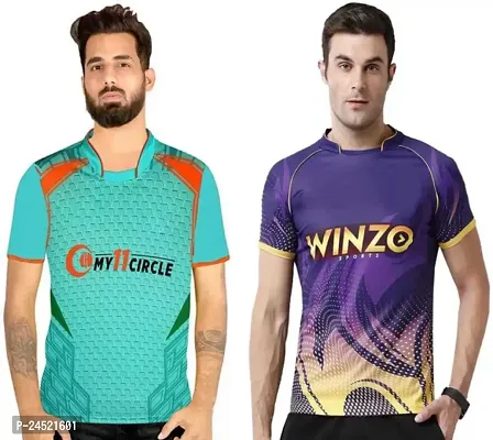 Reliable Polyester Printed Sports Jerseys Tees For Men Pack Of 2